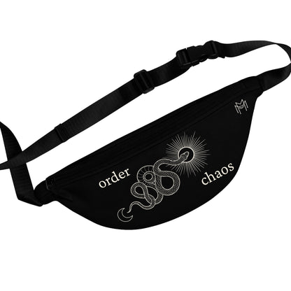 Chaos into Order Snake Black Fanny Pack