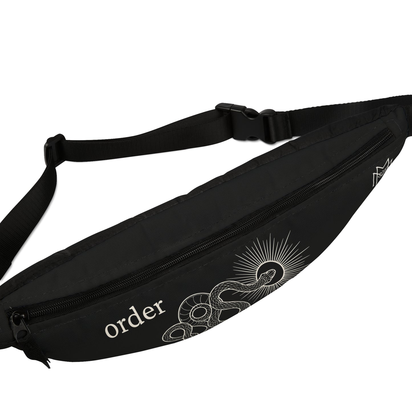 Chaos into Order Snake Black Fanny Pack