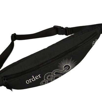 Chaos into Order Snake Black Fanny Pack