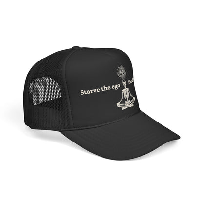 Starve the Ego Trucker Hat — Meditating Skeleton Vintage Cap